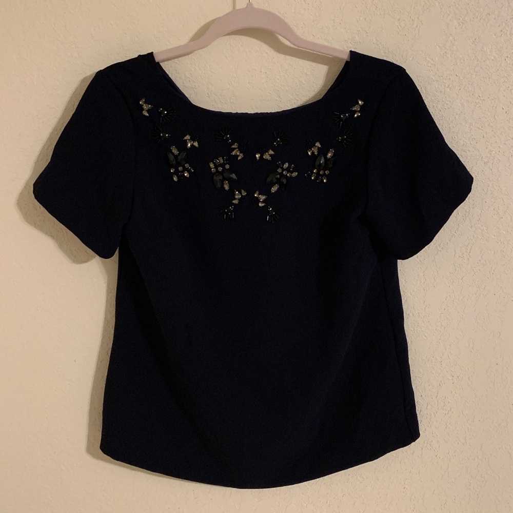 Banana Republic Embellished Blouse with V back